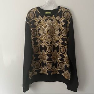 Versace Jeans Couture Baroque Cheetah Black Gold Sweatshirt XXL